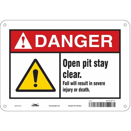Condor Construction Sign, 7 in H, 10 in W, Aluminum, Vertical Rectangle, English, 485X77 485X77
