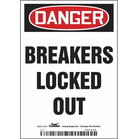Condor Lockout Sign, 3-1/2" W, 5" H, 0.004" Thick 485X08