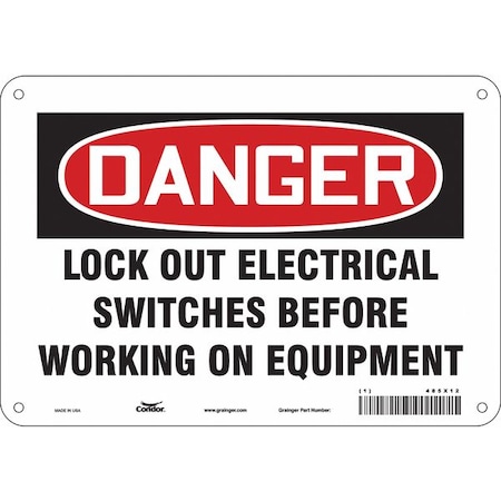 Condor Lockout Sign, 10" W, 7" H, 0.055" Thickness, 485X12 485X12
