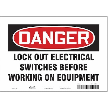 Condor Lockout Sign, 10" W, 7" H, 0.004" Thickness, 485X14 485X14