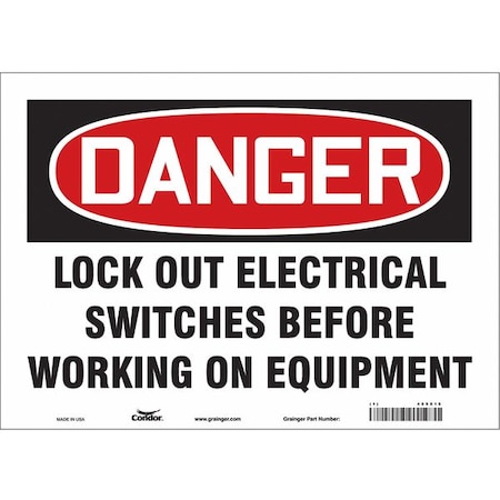 Condor Lockout Sign, 14"W, 10" H, 0.004" Thickness, 485X15 485X15