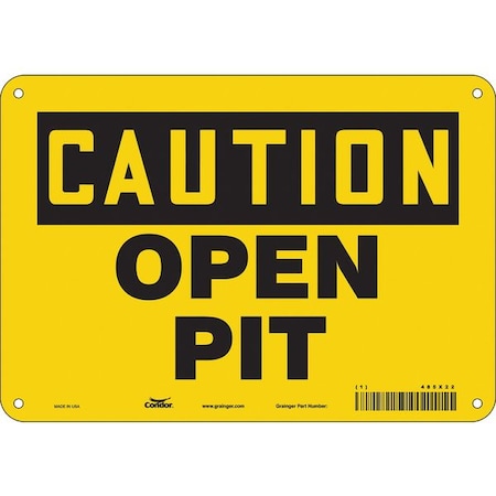 Condor Construction Sign, 7 in H, 10 in W, Aluminum, Vertical Rectangle, English, 485X22 485X22