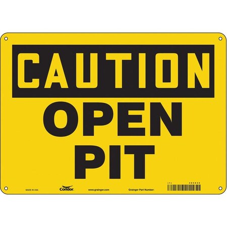 Condor Caution, OPEN PIT, 14 in W x 10 in H, Horizontal Rectangle, Polyethylene 485X25