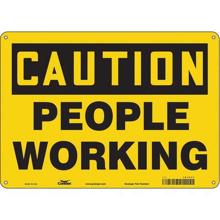 Condor Caution, PEOPLE WORKING, 14 in W x 10 in H, Horizontal Rectangle, Aluminum, 485X29 485X29