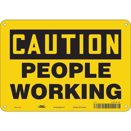 Condor Caution, PEOPLE WORKING, 10 in W x 7 in H, Vertical Rectangle, Polyethylene 485X30