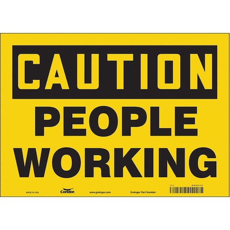 Condor Caution, PEOPLE WORKING, 14 in W x 10 in H, Horizontal Rectangle, Vinyl, 485X33 485X33
