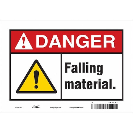 Condor Danger, FALLING MATERIAL., 10 in W x 7 in H, Vertical Rectangle, Vinyl, 485X62 485X62