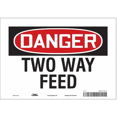 Condor Safety Sign, 7 in Height, 10 in Width, Vinyl, Vertical Rectangle, English, 485Y80 485Y80