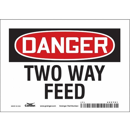 Condor Safety Sign, 5 in Height, 7 in Width, Vinyl, Horizontal Rectangle, English, 485Y81 485Y81