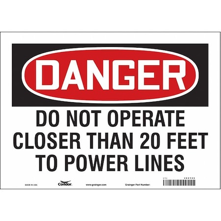 Condor Electrical Sign, 14" W, 10" H, 0.004" Thick, 485Y86 485Y86