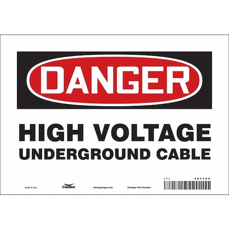 Condor Electrical Sign, 10" W, 7" H, 0.004" Thick, 485Y89 485Y89