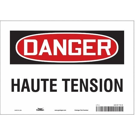 Condor Electrical Sign, 10" W, 7" H, 0.004" Thick, 485Y92 485Y92