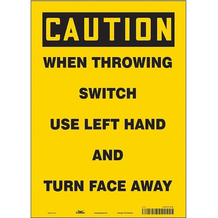 Condor Safety Sign, 14 in Height, 10 in Width, Vinyl, Vertical Rectangle, English, 485Y96 485Y96