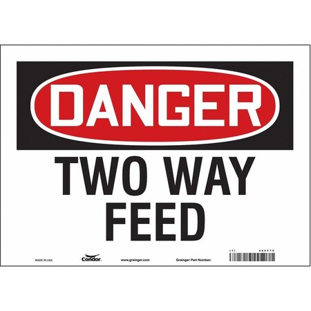 Condor Safety Sign, 10 in Height, 14 in Width, Vinyl, Horizontal Rectangle, English, 485Y79 485Y79