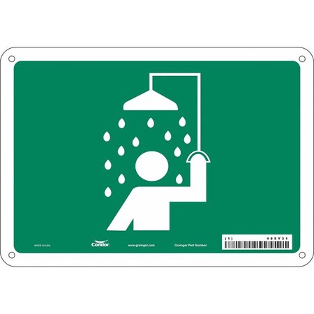 Condor (SAFETY SHOWER SYMBOL), 10 in W x 7 in H, Vertical Rectangle, Polyethylene, 485Y31 485Y31