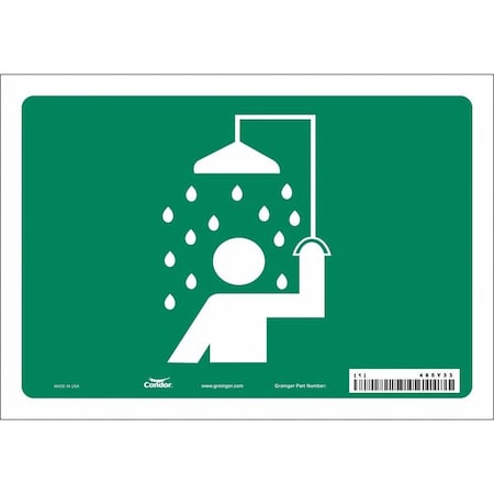 Condor (SAFETY SHOWER SYMBOL), 10 in W x 7 in H, Vertical Rectangle, Vinyl, 485Y33 485Y33