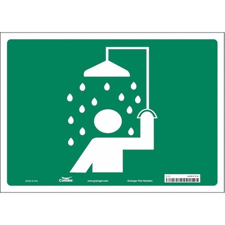 Condor (SAFETY SHOWER SYMBOL), 14 in W x 10 in H, Horizontal Rectangle, Vinyl, 485Y34 485Y34