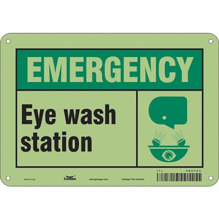 Condor EYE WASH STATION, 10 in W x 7 in H, Vertical Rectangle, Aluminum, 485Y43 485Y43