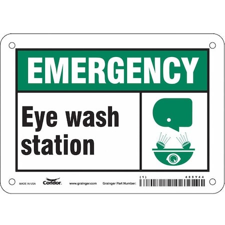 Condor EYE WASH STATION, 7 in W x 5 in H, Horizontal Rectangle, Polyethylene, 485Y44 485Y44