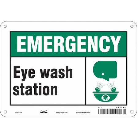 Condor EYE WASH STATION, 10 in W x 7 in H, Vertical Rectangle, Polyethylene, 485Y45 485Y45