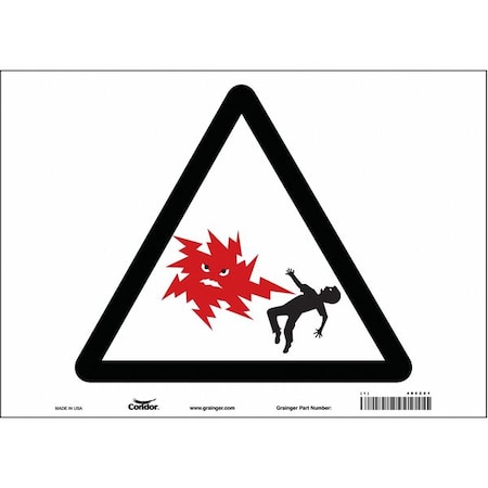 Condor Safety Sign, 10 in Height, 14 in Width, Vinyl, Horizontal Rectangle, English, 485Z01 485Z01
