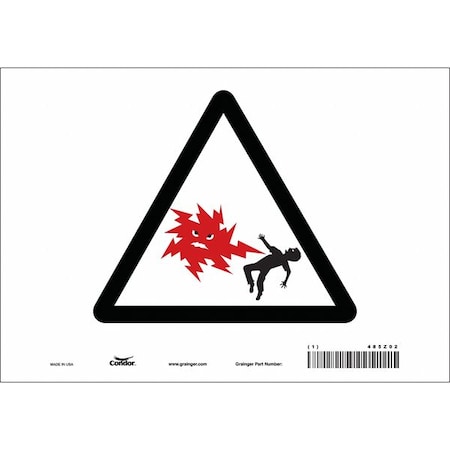 Condor Safety Sign, 7 in Height, 10 in Width, Vinyl, Vertical Rectangle, English, 485Z02 485Z02