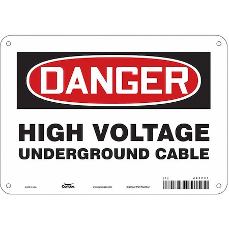 Condor Electrical Sign, 10" W, 7" H, 0.055" Thick, 485Z21 485Z21