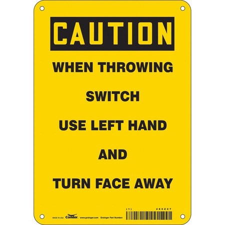 Condor Safety Sign, 10 in Height, 7 in Width, Polyethylene, Horizontal Rectangle, English, 485Z27 485Z27
