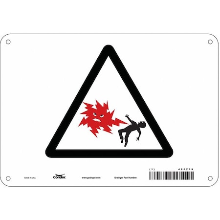 Condor Safety Sign, 7 in Height, 10 in Width, Polyethylene, Vertical Rectangle, English, 485Z29 485Z29