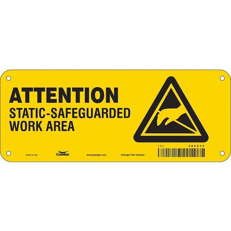 Condor Safety Sign, 4 in Height, 10 in Width, Polyethylene, Vertical Rectangle, English 485Z35