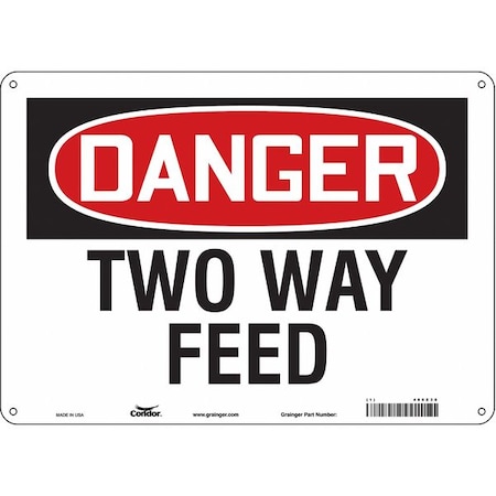 Condor Safety Sign, 10 in Height, 14 in Width, Aluminum, Horizontal Rectangle, English, 485Z38 485Z38