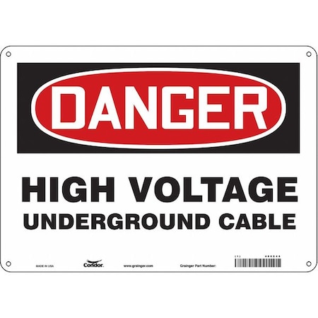 Condor Safety Sign, 10 in Height, 14 in Width, Aluminum, Horizontal Rectangle, English, 485Z46 485Z46