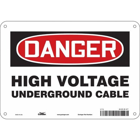 Condor Electrical Sign, 10" W, 7" H, 0.032" Thick, 485Z47 485Z47