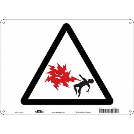 Condor Safety Sign, 10 in Height, 14 in Width, Aluminum, Horizontal Rectangle, English, 485Z54 485Z54