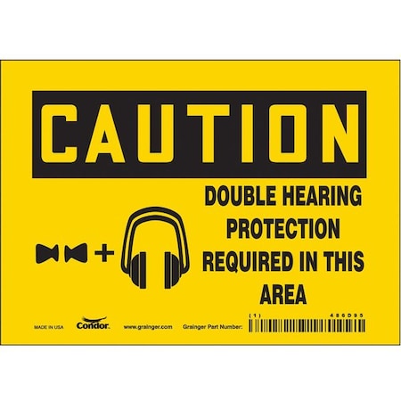 Condor Safety Sign, 5 in Height, 7 in Width, Vinyl, Horizontal Rectangle, English, 486D95 486D95