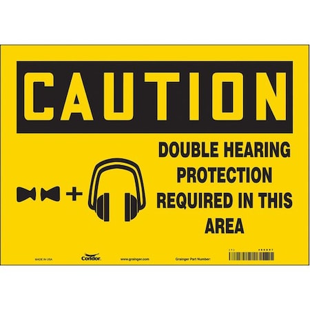 Condor Safety Sign, 10 in Height, 14 in Width, Vinyl, Horizontal Rectangle, English, 486D97 486D97