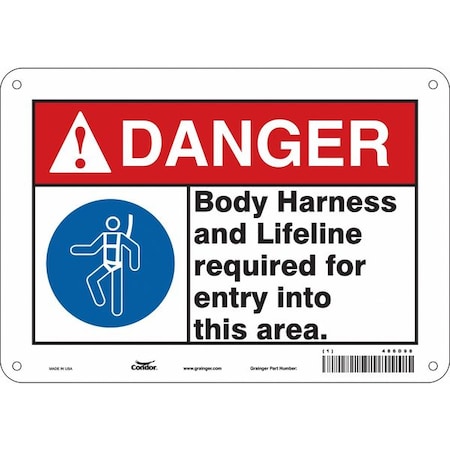 Condor Safety Sign, 7 in Height, 10 in Width, Aluminum, Vertical Rectangle, English, 486D98 486D98