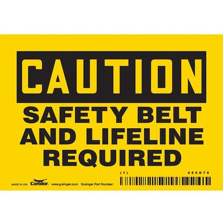 Condor Safety Sign, 3 1/2 in Height, 5 in Width, Vinyl, Horizontal Rectangle, English, 486D70 486D70