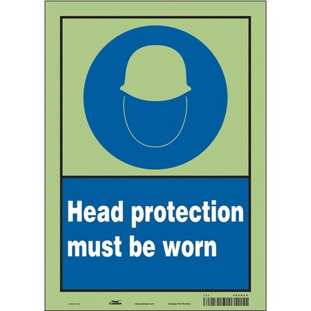Condor Safety Sign, 14 in Height, 10 in Width, Glow Vinyl, Vertical Rectangle, English 486D39