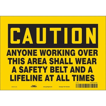 Condor Safety Sign, 7 in Height, 10 in Width, Vinyl, Vertical Rectangle, English, 486D48 486D48
