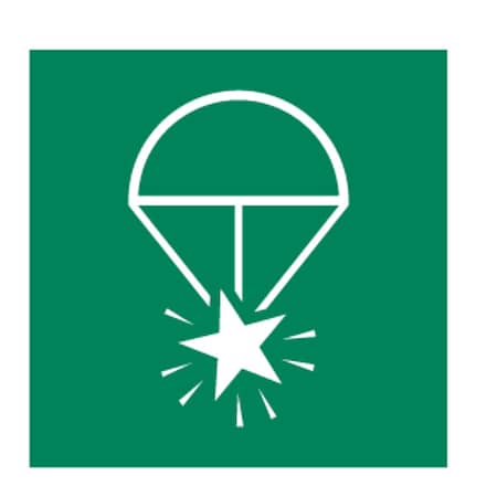 Condor (Rocket Parachute Flare Symbol), 6 in W x 6 in H, Square, Polycarbonate, 486F87 486F87