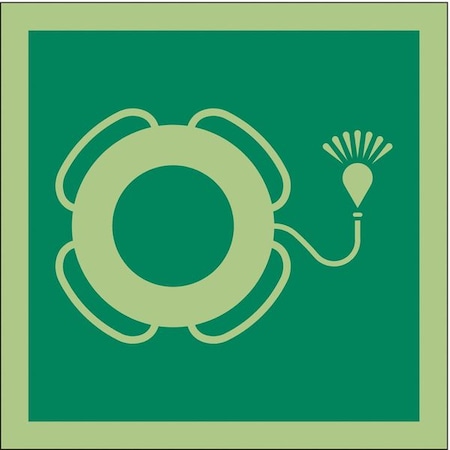 Condor (Life Buoy With Light Symbol), 6 in W x 6 in H, Square, Vinyl, 486F92 486F92