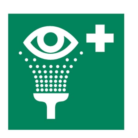 Condor (EYE WASH SYMBOL), 6 in W x 6 in H, Square, Polycarbonate, 486F73 486F73