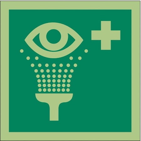 Condor (EYE WASH SYMBOL), 6 in W x 6 in H, Square, Vinyl, 486F74 486F74