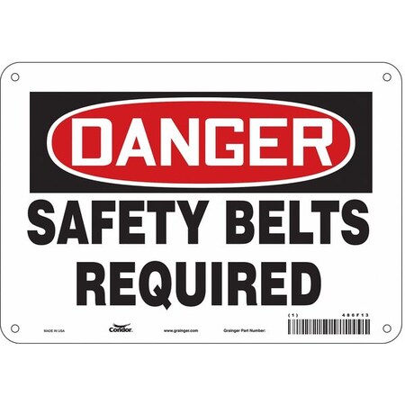 Condor Safety Sign, 7 in Height, 10 in Width, Polyethylene, Vertical Rectangle, English, 486F13 486F13