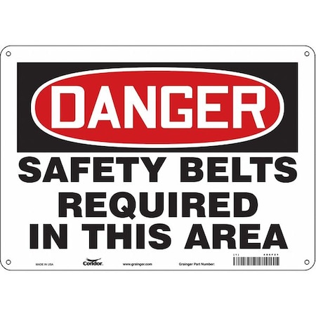 Condor Safety Sign, 10 in Height, 14 in Width, Polyethylene, Horizontal Rectangle, English, 486F21 486F21