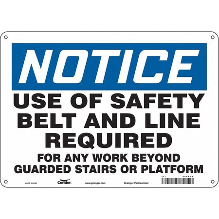 Condor Safety Sign, 10 in Height, 14 in Width, Polyethylene, Horizontal Rectangle, English, 486F36 486F36