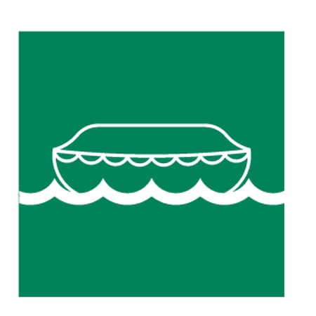 Condor (Life Boat Symbol), 6 in W x 6 in H, Square, Polycarbonate, 486F59 486F59