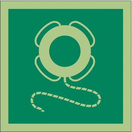 Condor (Life Buoy With Line Symbol), 6 in W x 6 in H, Square, Vinyl, 486F66 486F66