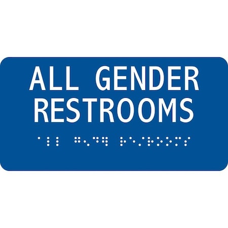 Condor ALL GENDER RESTROOMS, 6 in W x 3 in H, Horizontal Rectangle, Modified Acrylic, 486G86 486G86